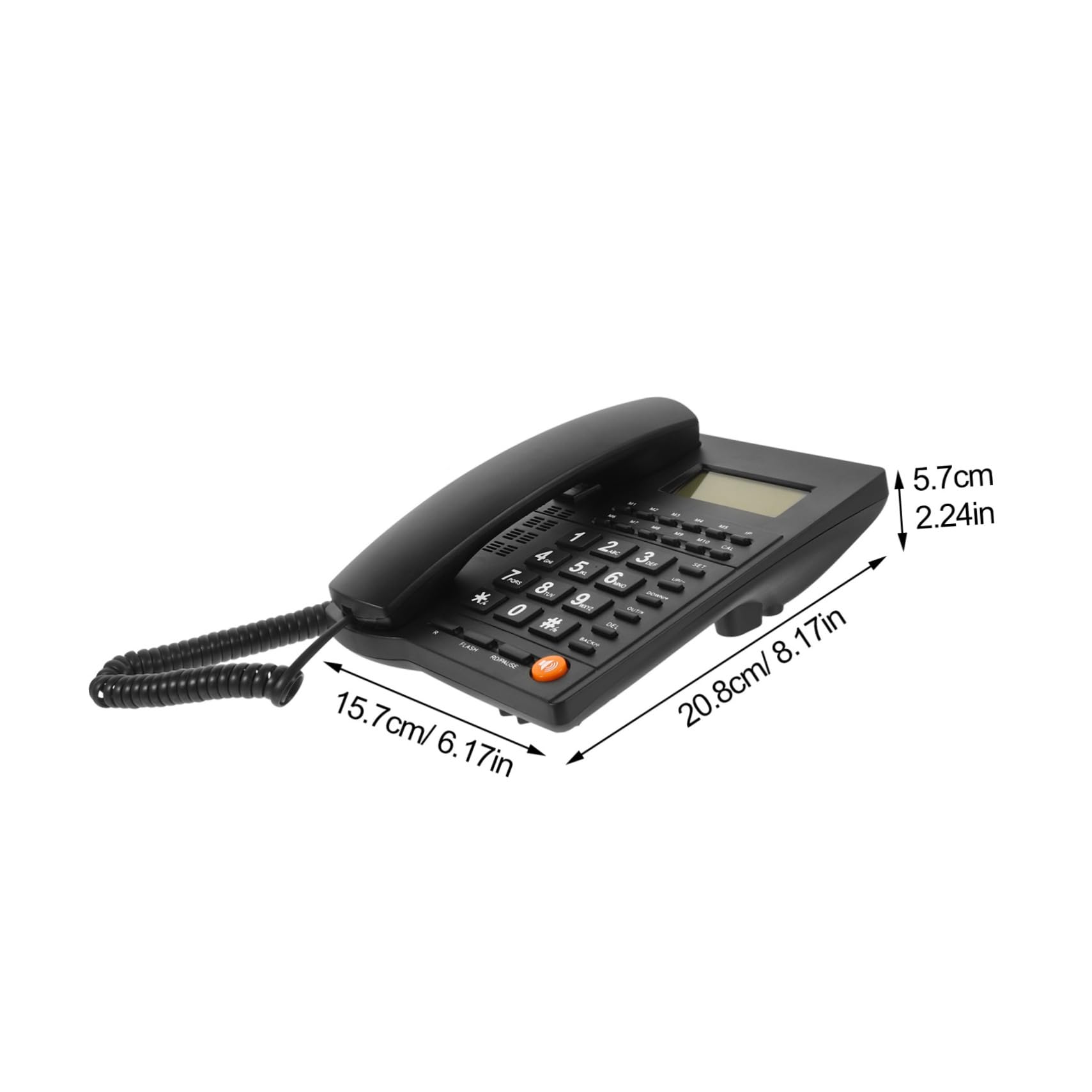 Telefono Fisso Tasti Grandi per Anziani Display Chiamante | Casa e Ufficio, Colore Nero, Struttura in Abs Componenti Elettronici e Rame