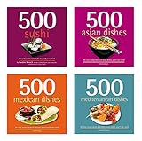 International Cookbook Set: 4 Cookbooks in Assortment, 2,000 Recipes, Asian, Mediterranean, Mexican, Japanese (BAA-9942)