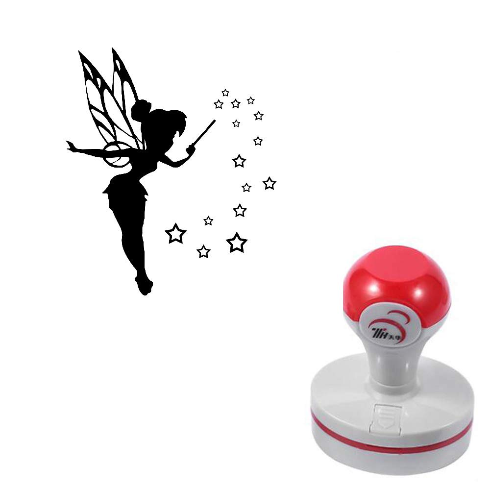 Seasonstorm Kawaii Fairy Star Self-Inking Photosensitive Planner Scrapbooking Stamps for Card Making Bullet Journal Art Supplies Round 1.6 inches