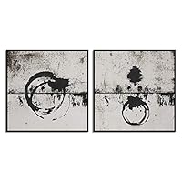 2 Piece Framed Canvas Wall Art Blue Abstract Pattern Canvas Prints Home Artwork Decoration for Living Room,Bedroom - 16