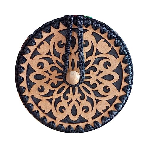 Bolsa Feminina Redonda Com Alça de Ombro Artesanal - Semipalha (PRETO)