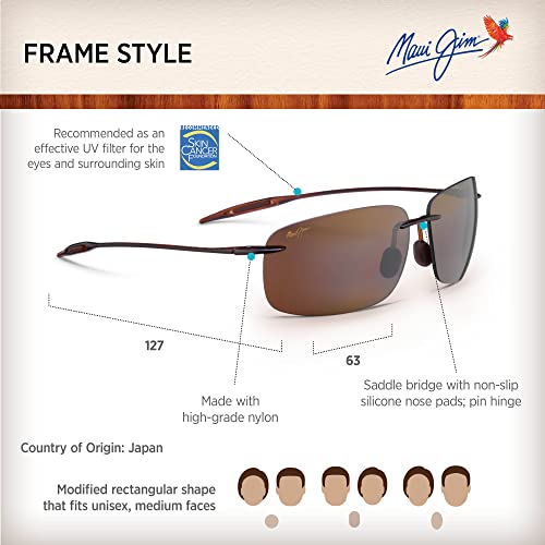 Maui Jim Men's And Women's Breakwall Polarized Rimless Sunglasses, Rootbeer/Hcl® Bronze, Medium, +2 #TOP5