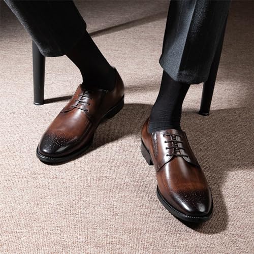YZABEL New Leather Shoes Men Lace Up Formal Dress Shoes Luxury Business Oxford Male Office Wedding Dress Shoes Footwear Homme Classic Modern Formal Leather Shoes Casual Loafers3
