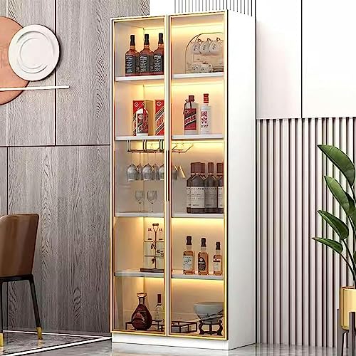 VEVOR Mobile Bar Industriale ad Angolo, Tavolo da Vino per Liquori e Bicchieri, Credenza Buffet con Porta Bicchieri, Mobile Bar Indipendente in Legno per Soggiorno, Bar di Casa, Noce Nera