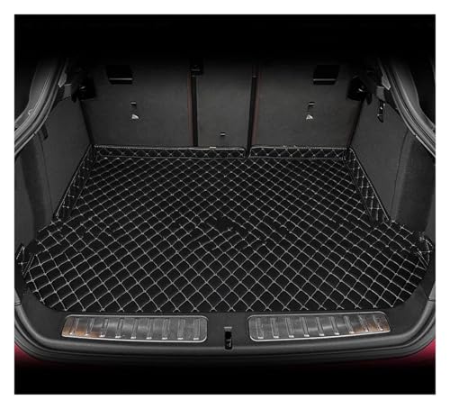 トランクマット に適合する ティグアン MK1 2007-2016 3D カートランクマット カーゴライナー アクセサリー 車用ラゲッジマット(Black-Beige-3D)