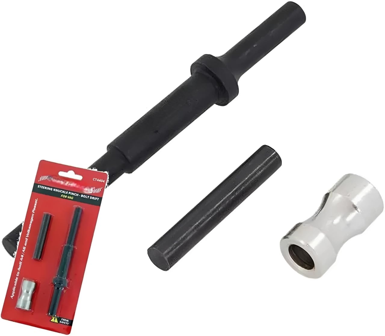 Steering Knuckle Pinch Bolt Drift Set – 3-Piece Heavy-Duty Removal Tool for Audi A4 A6 & VW Passat | VAG 4 Link Suspension | 9-10mm Air Hammer Chisel Compatible | Bolt Extraction & Suspension Kit