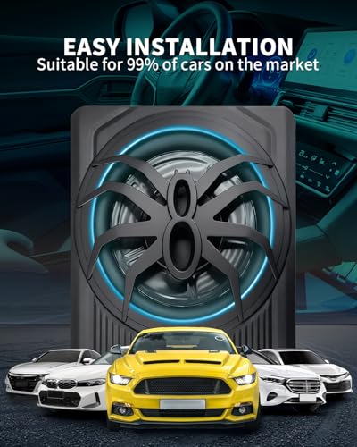 Image of 1600W10-inch ultra-thin under-seat subwoofer, amplifierandLEDambient light. | Slim design, deep bass, adjustable (low-frequency filtering /gain /low-frequency enhancement), suitable for trucks and cars.