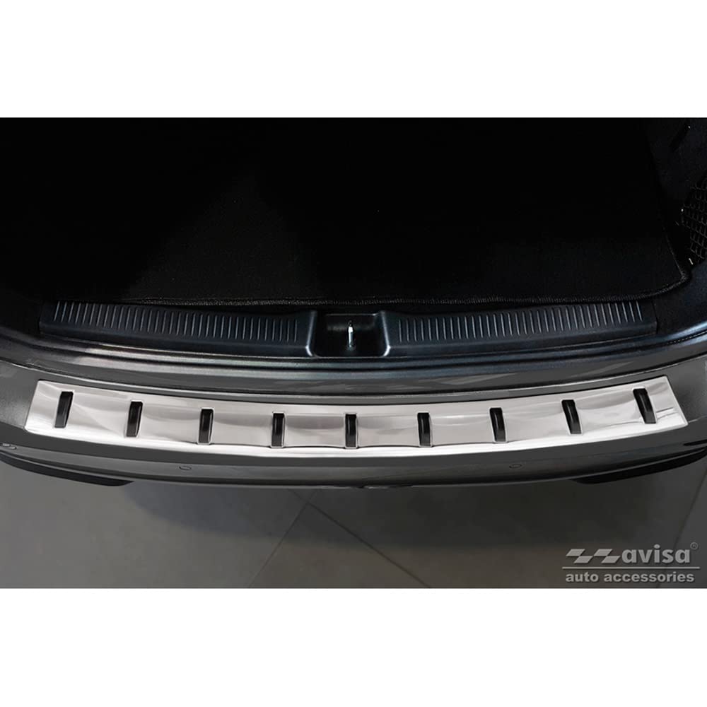 Avisa Protection Seuil Arrière Inox Noir Mercedes GLB (X247) Incl. AMG 2019- 'Ribs' - Protection Pare-Chocs