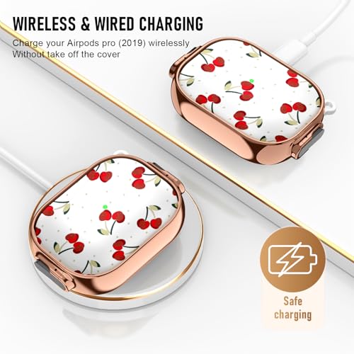 Image of Gedicht for Airpods Pro 2 Case with Lock,TPU Soft Cases for Airpods Pro Case 2nd /1st Gen,Shockproof for Airpod Pro 2nd Generation Cases Cute Pattern Women Girl with Keychain,Cherry Dot