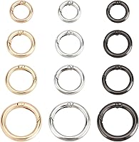 Vista 1 de PH PandaHall 24 piezas de 3 colores 20/25/28/1.378 in anillo redondo de resorte mosquetón a presión gancho gatillo resorte llavero hebilla