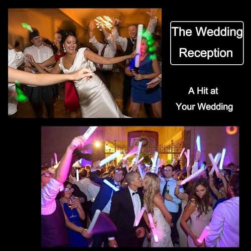 AUOHTOWRT 42pcs Giant Glow Foam Sticks,Light up Batons,Foam Glow Sticks for Wedding,3 Multi-modes Color Flashing Wand for Party Supplies Kids Party,Birthday,Weddings,Gifts for Kids - Image 5