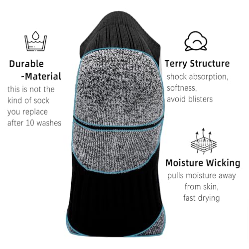 G&Y Unisex Cushioned Compression Athletic Ankle Socks-Womens and Men Running Low Cut Socks3