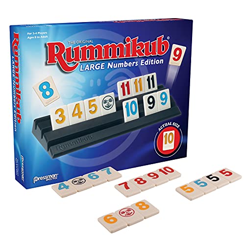 Pressman Rummikub Large Numbers Edition - The Original Rummy Tile Game Blue, 5" - Image 3
