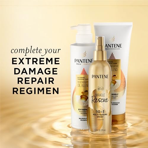 Image of Pantene Miracle Rescue 10in1 Multitasking Spray - Heat Protection, Detangles, Repairs Damaged, Dry Hair, Improves Shine, Leave-In Conditioning Treatment with Keratin and Pro-Vitamin B5, 5.7 oz.