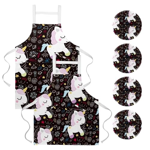 Tablier de cuisine pour pâtisserie et nettoyage de la maison style galaxie