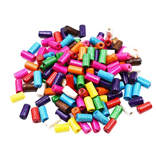 Cuentas de madera cilíndricas de colores para accesorios de joyería y bricolaje 2