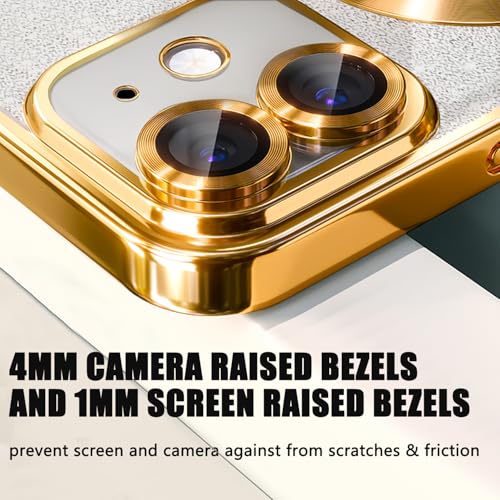 Image of Misscase for iPhone 11 Magnetic Glitter Case Compatible with MagSafe,Full Protection Slim Shockproof Anti-Scratch Case with Camera Lens Protector Logo View Dust-Proof Net for Women Gold