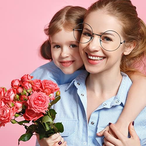 3 Pieces Adults Fancy Dress Round Glasses Metal Framed Classic Wizard Round Fake Glasses with Lenses Unisex Retro Glasses, Gold Silver Black