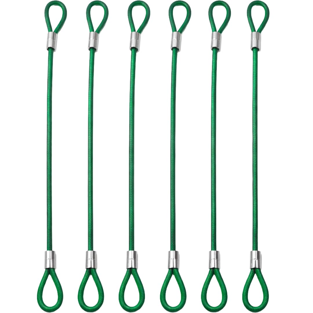 TEELLON 1 Feet (6Pcs) Pot Hanging Wire Rope Cable Extension Hanger Hook for Hanging Flower Basket Potted Plants Holder Chain Birds Feeder/House Christmas Fairy Lights Lamps Lanterns etc.(4MM,Green)-image-22