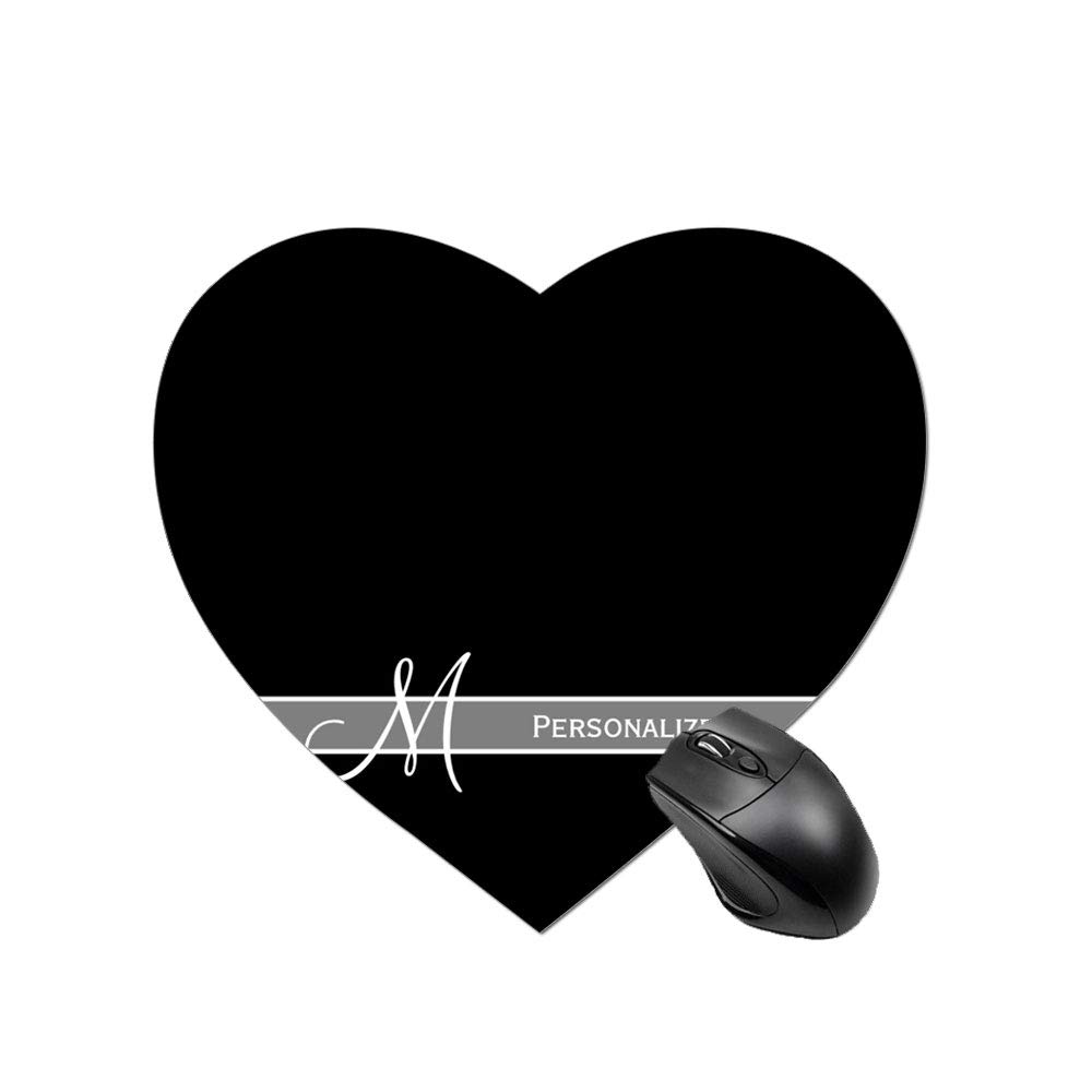 Gaming Mouse Pad Elegant Black and White Monogram with Name Design for Desktop and Laptop 1 Pack Round Mouse mat
