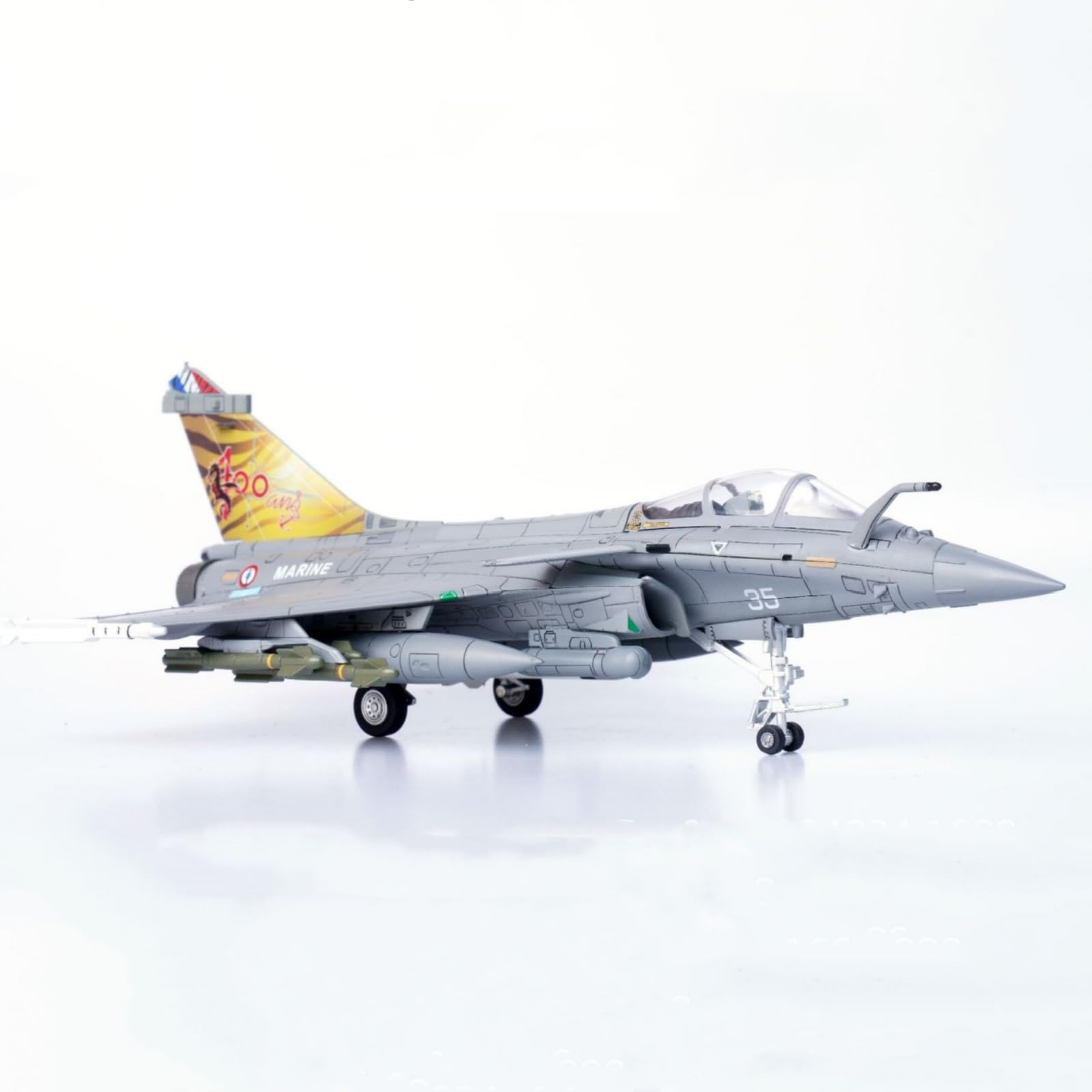 Avión de combate tipo M Rafale de la Fuerza Aérea Francesa 1:72, modelo de avión de combate fundido a presión en miniatura para colección
