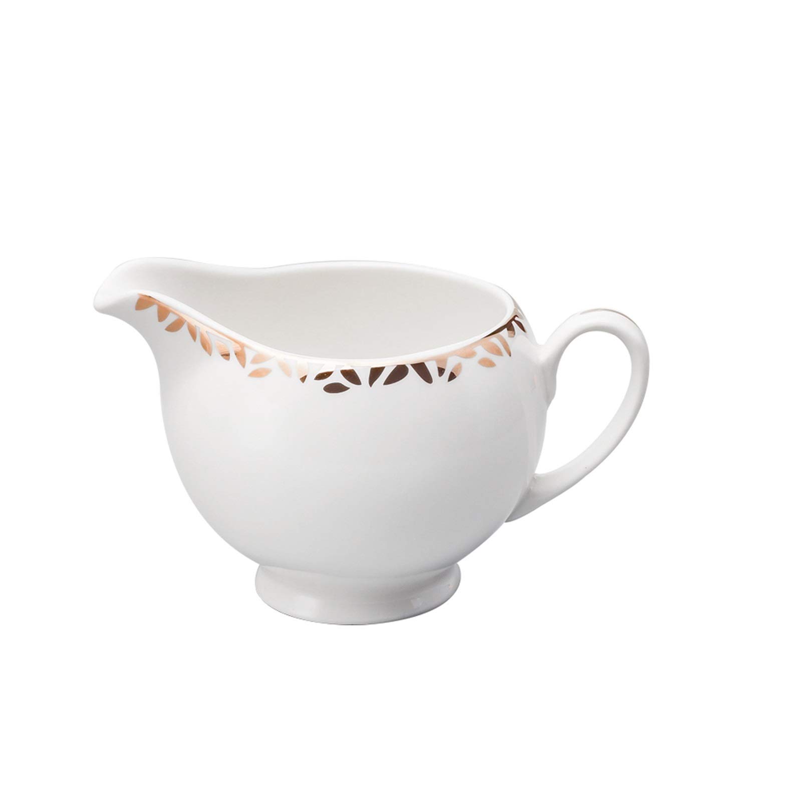 Mini pichet à crème Classique en céramique Blanche Pure avec poignée, pichet à Lait, pichet à café, Ensemble de pichet à Sucre en Porcelaine et pichet à Sauce (Or Blanc) (Blanc G)