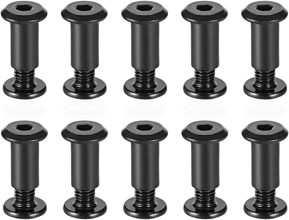 TA-VIGOR M6 Furniture Connector Bolts and Nuts, M6 x 12mm Hex Sleeve Nuts