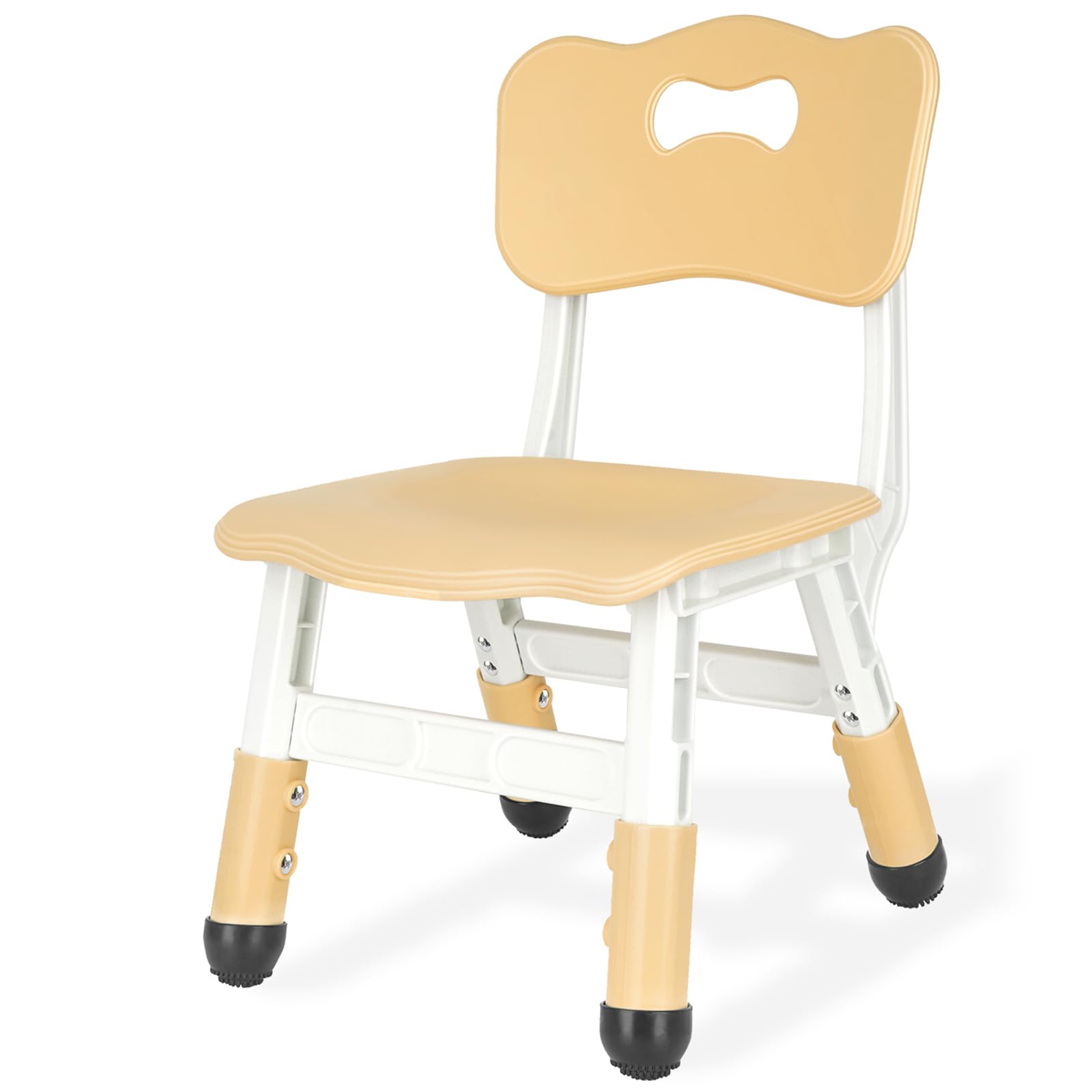 Kids Height Adjustable Toddler Chair Max Load 220LBS Plastic Indoor Outdoor for Children Age 1-6 School Home Daycare Use Burlywood