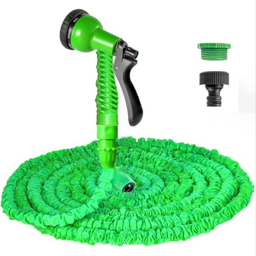 VENQI Tuyau d'arrosage extensible de 7,5m/25ft, tuyau arrosage flexible de 7,5 m avec buse de pulvérisation à 8 motifs tuyaux d'arrosage rétractable (7,5 m,...