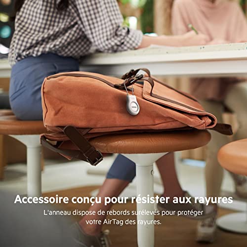 Belkin Anneau de Protection avec Câble Métallique (Protection pour AirTag, Accessoire Résistant aux Rayures, Blanc)