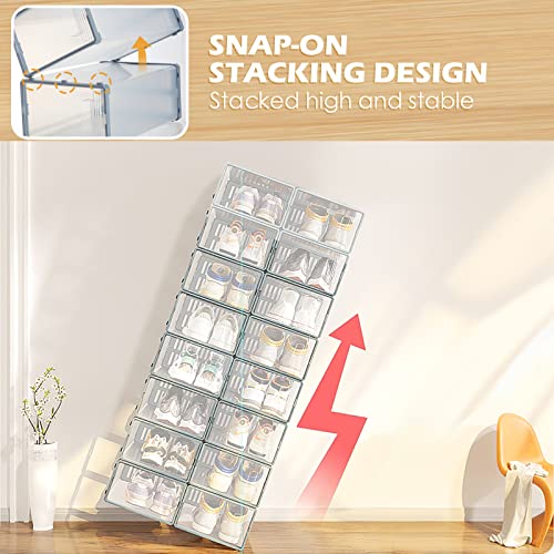 Chunful 6 Pack Baseball Hat Organizer Display Box Hat Storage Containers For Baseball Caps Hat Racks Display,Stackable Cap Holder Organizer, Dust Proof Hat Rack, Easy To Assemble Shoe Storage Cap Box #TOP2