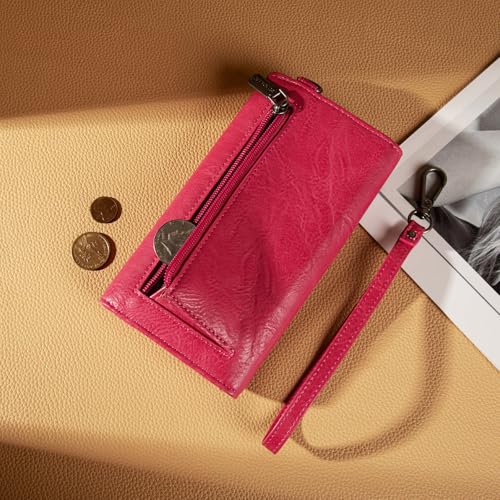 Image of Montana West Wallets for Women Large Phone Wristlet Wallets Trifold Money Organizers with Coin Purse and Wrist Strap
