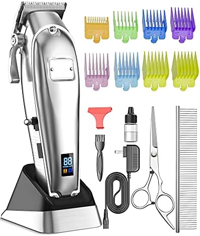 oneisall Dog Grooming Clippers for Thick Heavy Coats,2 Speed Cordless Hair Trimmers with Metal Blade Grooming Kit for Pets Dogs Cats Animals