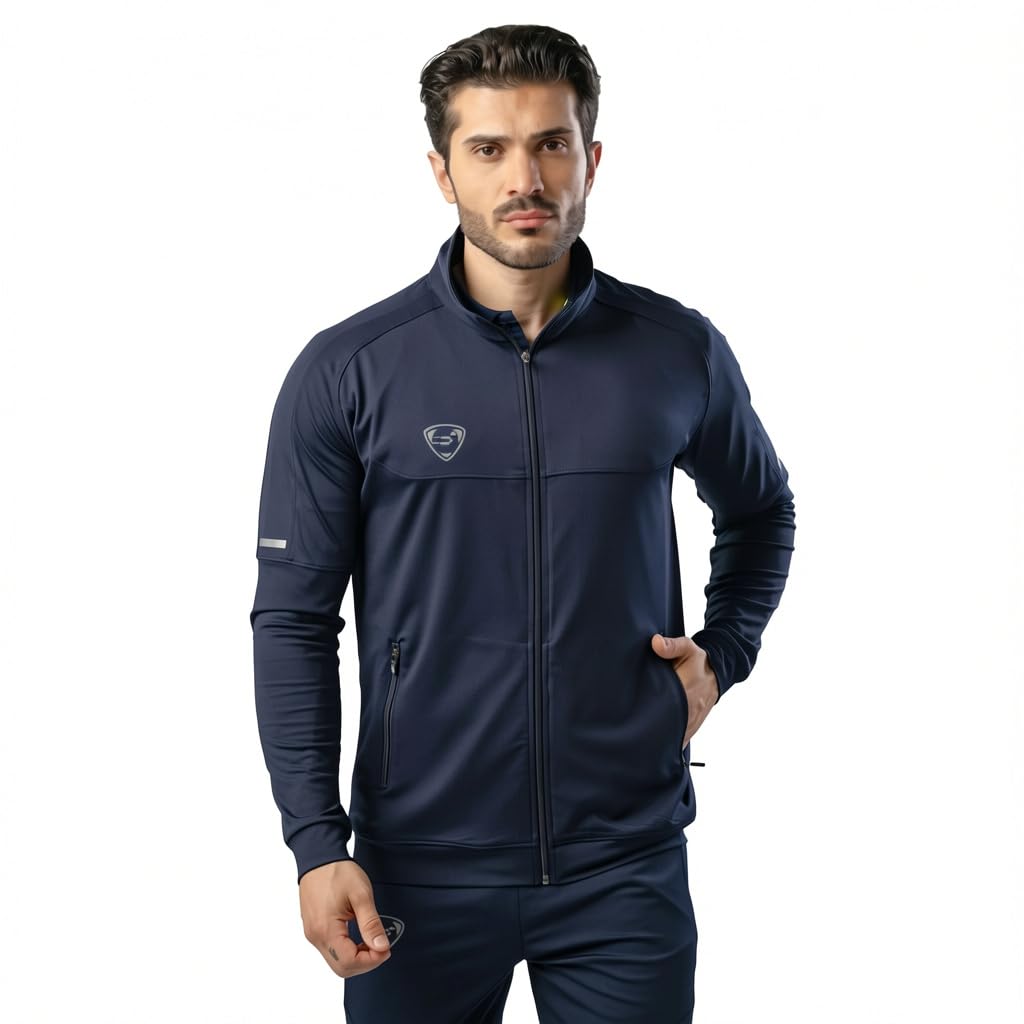 Men's Signature Fire-Bird Track Jacket for Gym & Sports – Stretch Poly-Spandex Training Top, Camo Print Design, Zipper Pocket, Athletic Fit Workout Jacket-picture-32