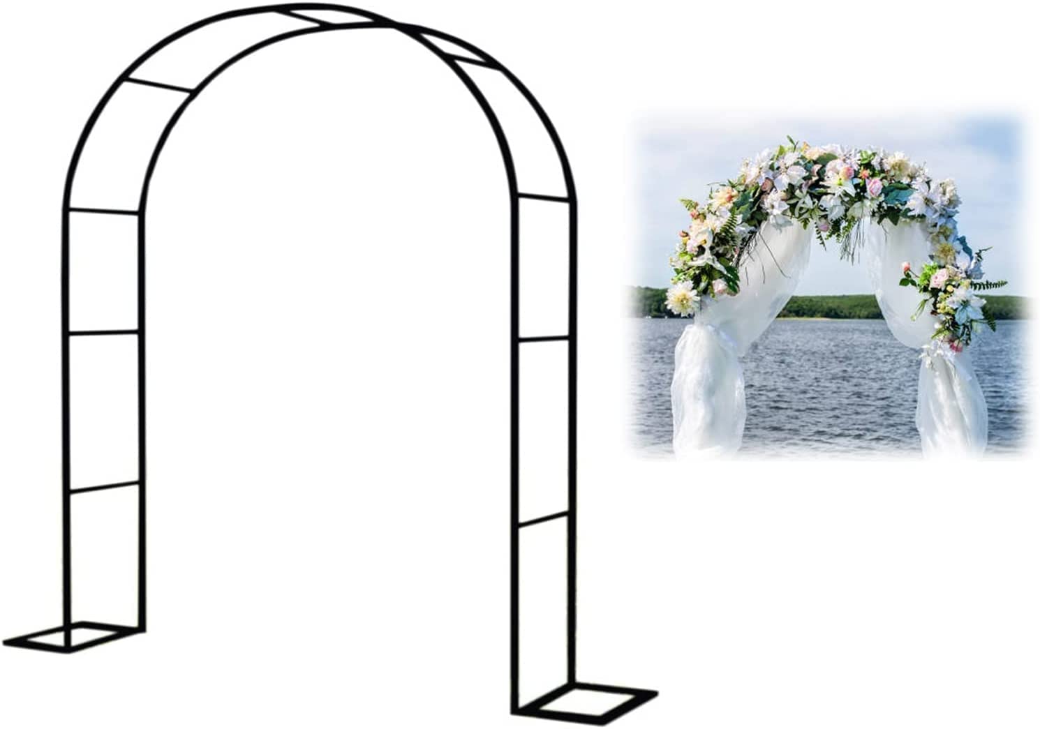 Arche de mariage en métal noir décorez votre cérémonie avec un treillis