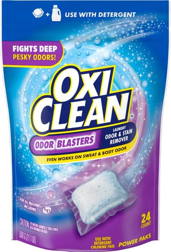 Image of OxiClean Odor Blasters Odor and Stain Remover Laundry Power Paks, 24 Ct (Pack of 4)