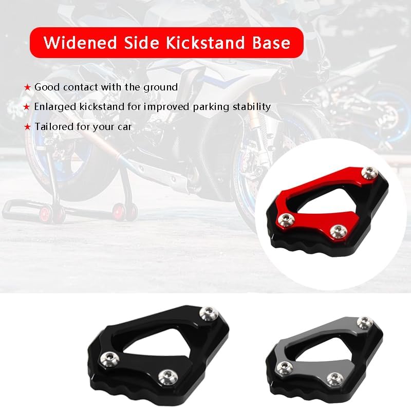 Motorcycle Kickstand Extender Pad for Yamaha R1M YZF-R1 MT10/MT10 SP, Durable Side Stand Extension Plate, Heavy Duty Kickstand Brace, Enhances Motorcycle Stand Stability,C