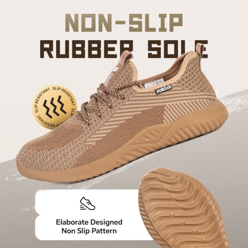 Image of Furuian Steel Toe Work Shoes for Men Women Safety Construction Sneakers