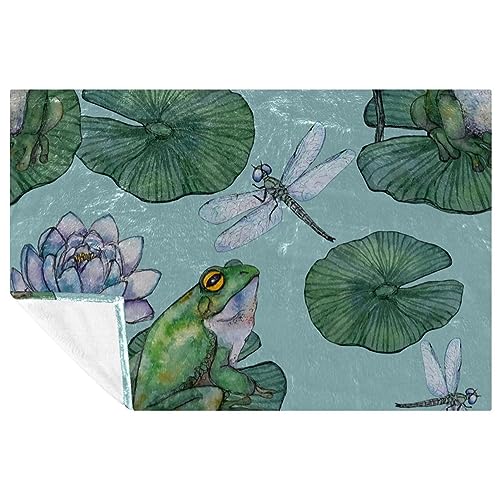 Couverture plaid grenouille pour pique-nique et canapé 150x100 cm - 2