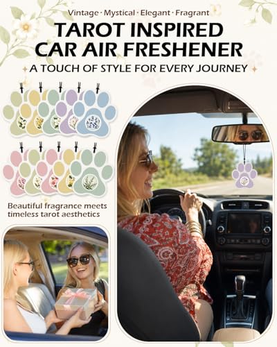 Image of 10PCS Paw Print Car Air Fresheners - Cute Paw Shaped Scented Hanging Cards with Floral & Fresh Fragrances, Cute Car Mirror Accessories, Pet Lover Gifts for Women and Dog Owners