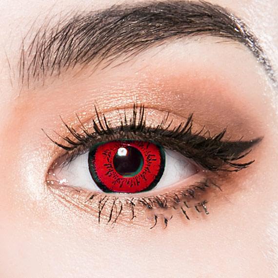 Diamond Eye contact lenses zero power color Red lens with case and solution for women men girls