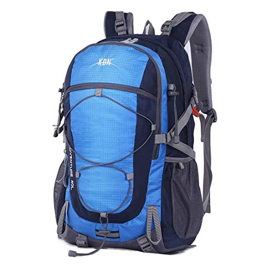 Mooedcoe 40L Mochila Senderismo Montaña Trekking Macutos de Viaje Acampada Marcha (Azul)