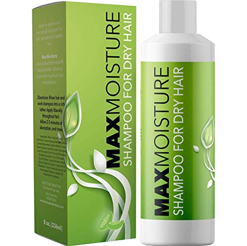 Moisturizing Shampoo for Men and Women - Max Moisture Shampoo for Dry Hair - Vitamin Shampoo for Hair to Nourish and Restore Damaged and Frizzy Hair - Promotes Hair Growth with Coconut Oil – 8 oz