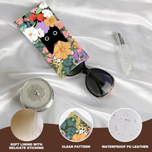 Image of Anikathy 2Pcs Sunglass Eyeglass Glasses Case Soft PU Leather with Cleaning Cloth Cute Glasses Pouch Bag for Men Women Girs