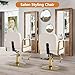 LOUVIXA Barber Salon Chair for Hair Sylist, Hydraulic Salon Chairs, Height Adjustable Barber Chairs, Reclining Barber Styling Chairs, 360 Degrees Rotation Shampoo Chair for Barbershop (White)