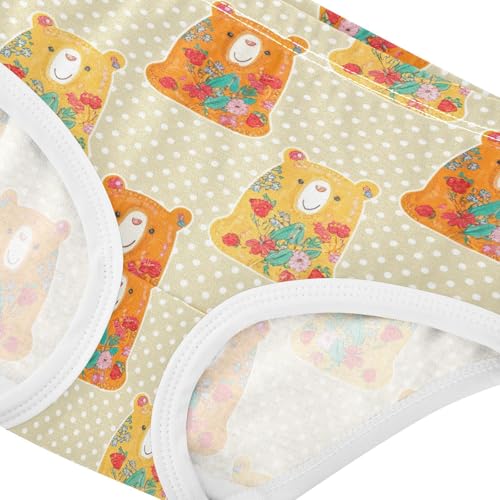 Joisal Cute Bears Floral Toddlers Underwear Floral 2t Cotton Little Girl Panties Bright Underpants Briefs4