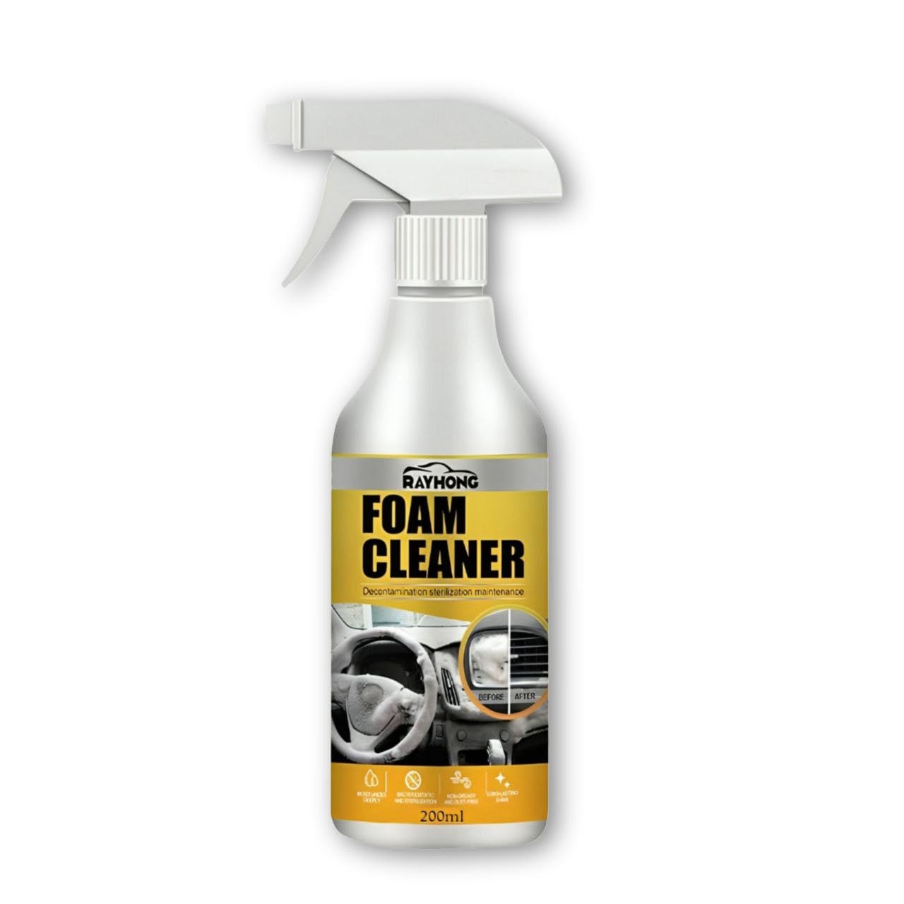 Foam Cleaner Car Interior Foam Cleaner Multifunctional Foam Cleaner Purpose Cleaner for House and Car for Leather Seat Plastic Fabric-200ML (1)-image-0