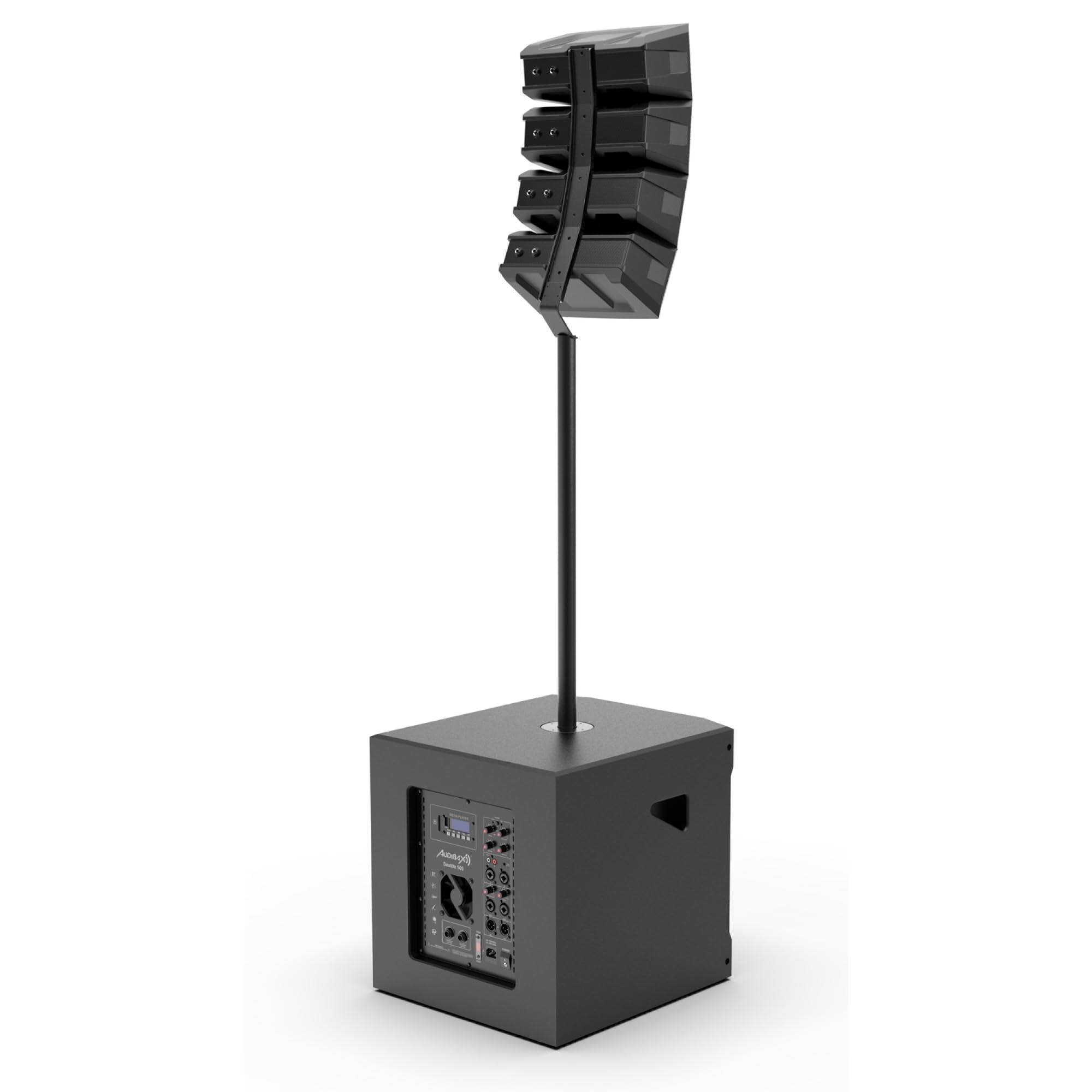 Audibax Seattle 500 - Set di Altoparlanti Stereo per Sistema PA - Line Array Compatto - Sistema a Colonne Attive - Potenza Subwoofer 300W RMS e Altoparlanti 100W+100W RMS - Connessione Bluetooth