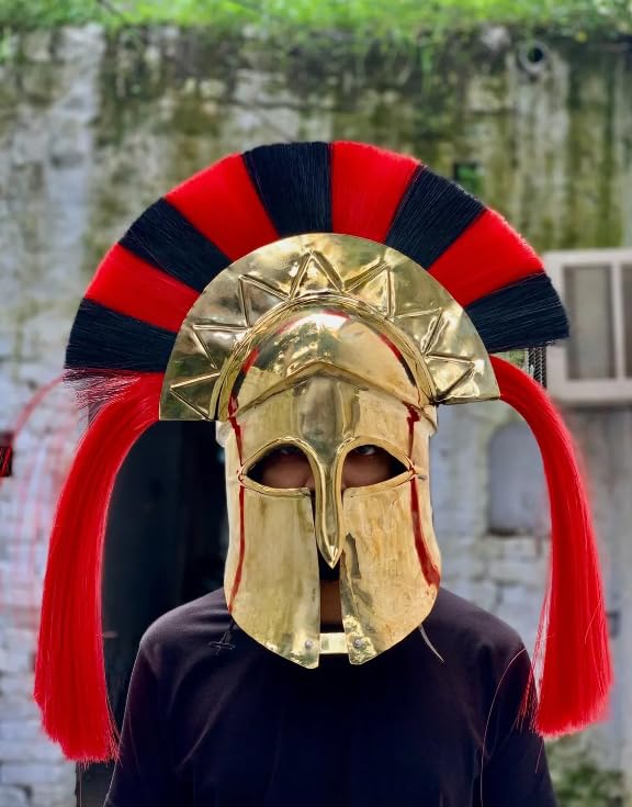 Casque spartiate de collection médiévale avec plume pour cadeau - 3
