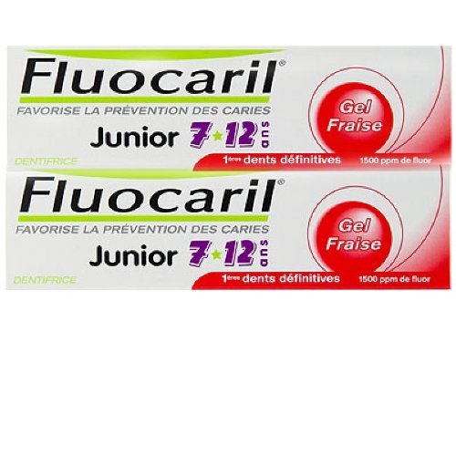 Dentifrice Fluocaril Junior 7-12 ans Fruits Rouges lot de 2 pour la protection des dents